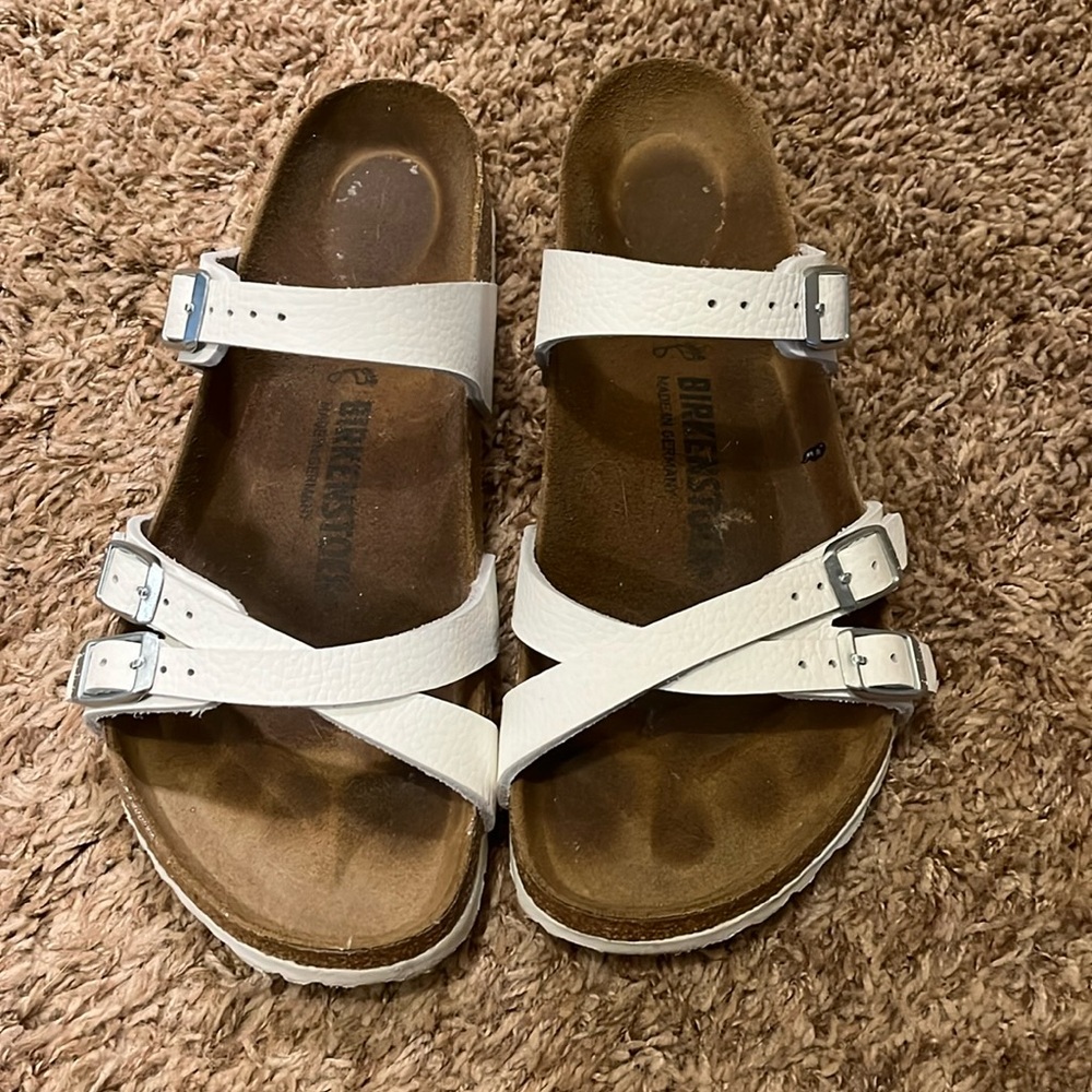 Birkenstock Franca Slide Sandals White Size 9